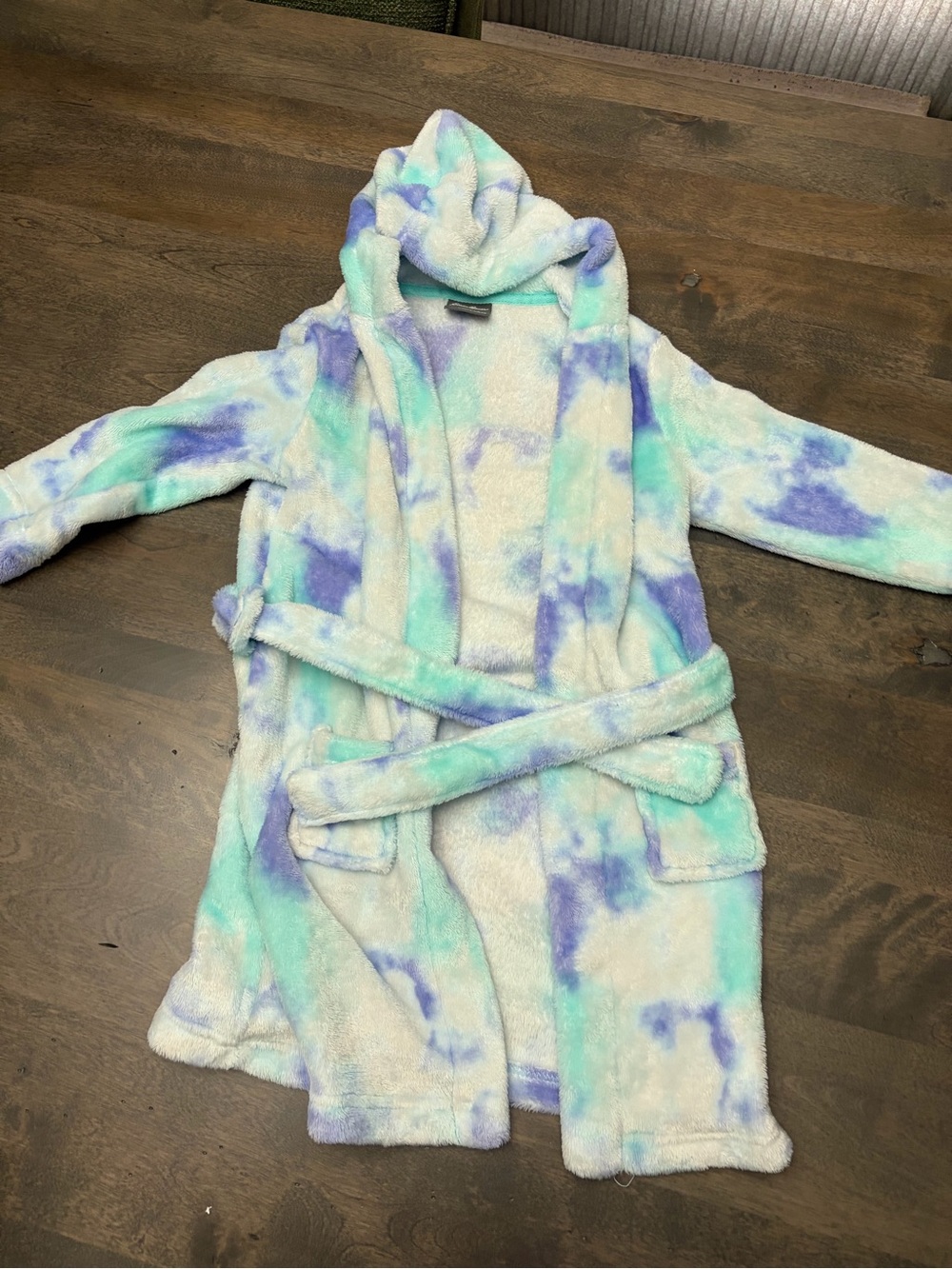 Eddie Bauer Kids Plush Hooded Bath Robe in Mint, Lavender, Cream